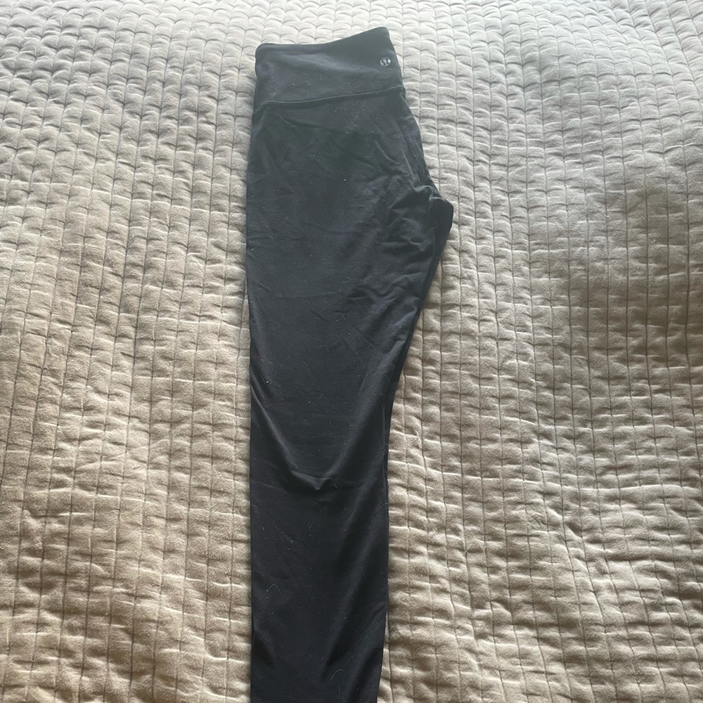 Lulu lemon black cotton full length leggings